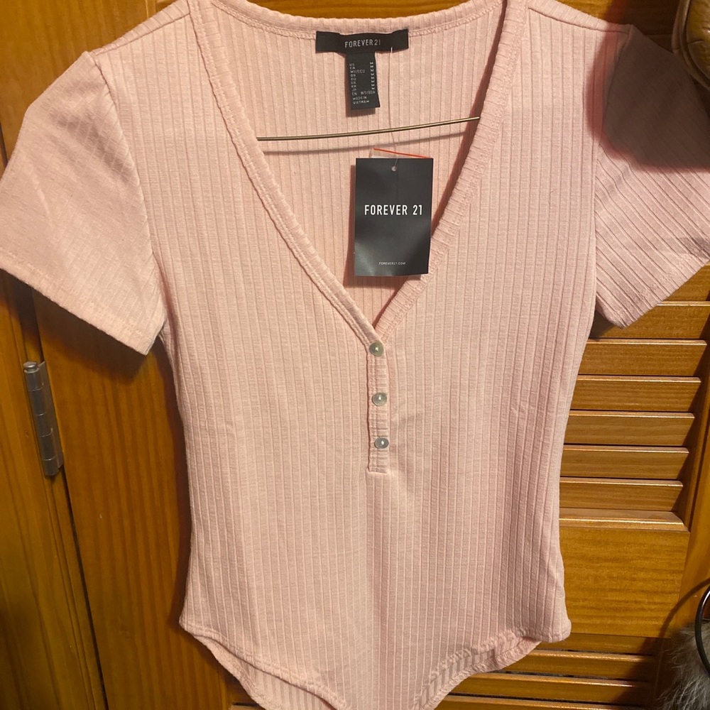 Pink short sleeve bodysuit